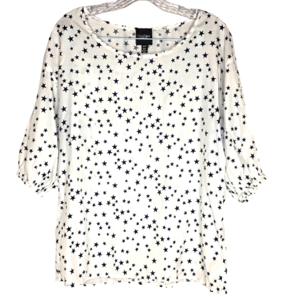 Alice Ritter Brooklyn M Star Blouse White Navy Blue Summer AT-2300 - Picture 2 of 7